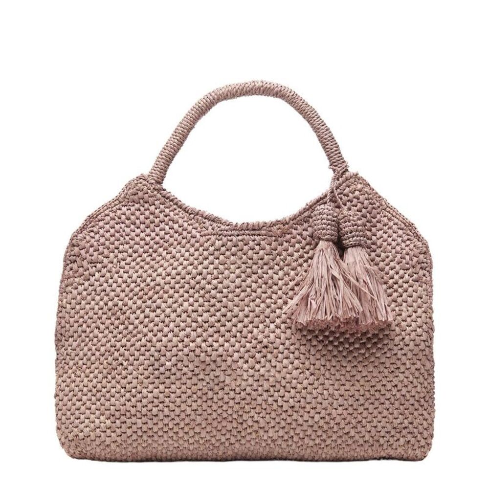 Mar Y Sol Anya Raffia Satchel, Purple